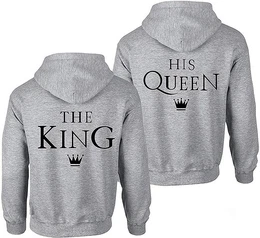 Kapuzenpullover The King & His Queen Hoodie fr Paare mit modischem Print