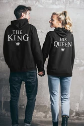 Couples Shop Kapuzenpullover The King & His Queen Hoodie für Paare Rosa/Blau/Schwarz/Dunkelblau
