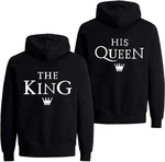 Couples Shop Kapuzenpullover The King & His Queen Hoodie für Paare Rosa/Blau/Schwarz/Dunkelblau