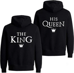 Couples Shop Kapuzenpullover The King & His Queen Hoodie für Paare Rosa/Blau/Schwarz/Dunkelblau