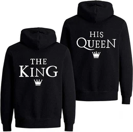 Kapuzenpullover The King & His Queen Hoodie fr Paare mit modischem Print
