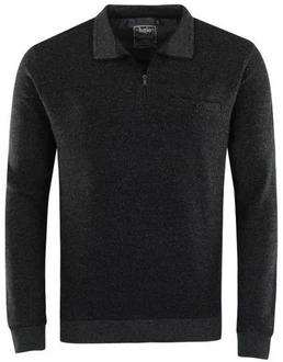 Hajo Sweatshirt Herren Modisch Bügelfrei Dunkelgrau/Grau/Schwarz Hajo Sweatshirt Herren Modisch Bügelfrei Dunkelgrau/Grau/Schwarz