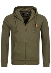 Indicode Strickpullover Braidwood Dunkelgrün/Khaki/Braun