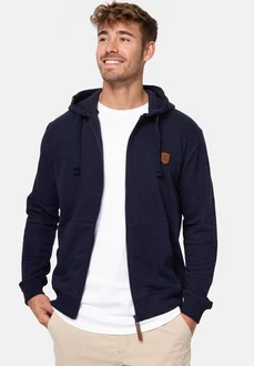 Indicode Strickpullover Braidwood Hellblau/Dunkelblau/Braun