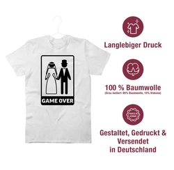 Shirtracer T-Shirt Game Over JGA Herren Grau/Gelb/Silber/Braun/Weiß/Hellgrau