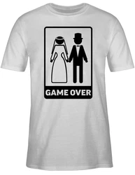 Shirtracer T-Shirt Game Over JGA Herren Grau/Gelb/Silber/Braun/Weiß/Hellgrau