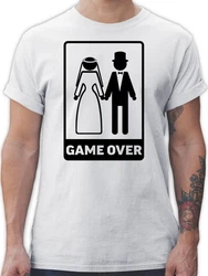 Shirtracer T-Shirt Game Over JGA Herren Grau/Gelb/Silber/Braun/Weiß/Hellgrau