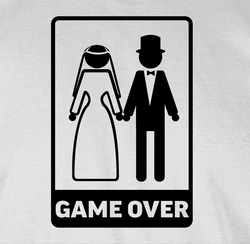 Shirtracer T-Shirt Game Over JGA Herren Grau/Gelb/Silber/Braun/Weiß/Hellgrau