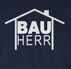 Shirtracer T-Shirt Bauherr Heimwerker Sprüche Statement mit Spruch Dunkelblau/Hellblau/Blau