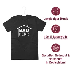 Shirtracer T-Shirt Bauherr Heimwerker Sprüche Statement mit Spruch Hellblau/Schwarz/Beige/Dunkelblau/Rot