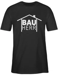 Shirtracer T-Shirt Bauherr Heimwerker Sprüche Statement mit Spruch Hellblau/Schwarz/Beige/Dunkelblau/Rot