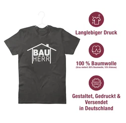 Shirtracer T-Shirt Bauherr Heimwerker Sprüche Statement mit Spruch Hellblau/Dunkelgrün/Hellgrau/Beige/Schwarz/Dunkelgrau/Rot