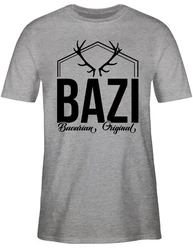 Shirtracer T-Shirt Bazi Original Bavarian Bayern Männer Grau/Lila/Bordeaux/Rosa/Rot