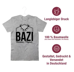 Shirtracer T-Shirt Bazi Original Bavarian Bayern Männer Grau/Lila/Bordeaux/Rosa/Rot