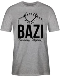 Shirtracer T-Shirt Bazi Original Bavarian Bayern Männer Grau/Lila/Bordeaux/Rosa/Rot