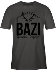 Shirtracer T-Shirt Bazi Original Bavarian Bayern Männer Grau/Lila/Rot/Rosa/Bordeaux
