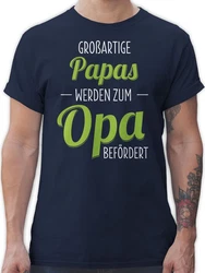 Shirtracer T-Shirt Groartige Papas werden zum Opa befrdert Dunkelgrün/Blau/Grün/Türkis