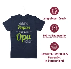 Shirtracer T-Shirt Groartige Papas werden zum Opa befrdert Dunkelgrün/Blau/Grün/Türkis