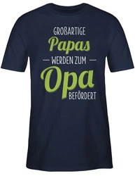 Shirtracer T-Shirt Groartige Papas werden zum Opa befrdert Dunkelgrün/Blau/Grün/Türkis