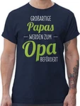Shirtracer T-Shirt Groartige Papas werden zum Opa befrdert Dunkelgrün/Blau/Grün/Türkis