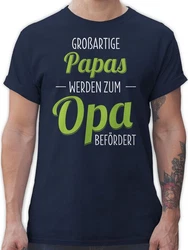Shirtracer T-Shirt Groartige Papas werden zum Opa befrdert Dunkelgrün/Blau/Grün/Türkis