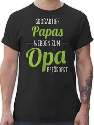 Shirtracer T-Shirt Groartige Papas werden zum Opa befrdert Dunkelgrün/Grün