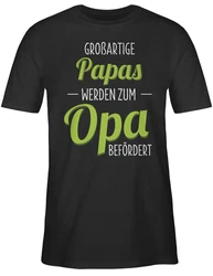 Shirtracer T-Shirt Groartige Papas werden zum Opa befrdert Dunkelgrün/Grün