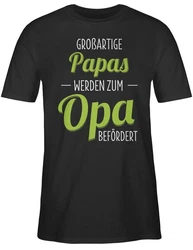 Shirtracer T-Shirt Groartige Papas werden zum Opa befrdert Dunkelgrün/Grün