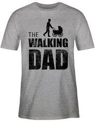 Shirtracer T-Shirt The Walking Dad Papa Grau/Dunkelgrau