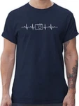 Shirtracer T-Shirt Herzschlag Foto Kamera Fotografen Geschenk Hobbyfotografen Fotografin Fotografie Zubehr Dunkelblau/Blau
