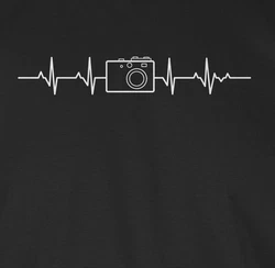 Shirtracer T-Shirt Herzschlag Foto Kamera Fotografen Geschenk Hobbyfotografen Fotografin Fotografie Zubehr Schwarz