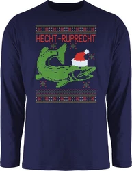 Shirtracer Rundhalsshirt Hecht Ruprecht Weihachten Kleidung Dunkelblau/Lila/Schwarz/Blau/Hellblau/Creme