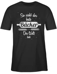 Shirtracer T-Shirt So sieht der beste Bäcker der Welt aus Beruf und Job Geschenke 