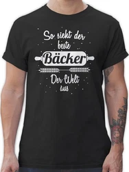 Shirtracer T-Shirt So sieht der beste Bäcker der Welt aus Beruf und Job Geschenke 