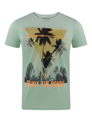riverso T-Shirt RIVLukas Regular Fit (1-tlg) Kurzarm Tee Shirt Grün/Dunkelgrün
