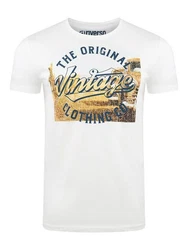 riverso T-Shirt RIVLukas Regular Fit (1-tlg) Kurzarm Tee Shirt Creme/Weiß