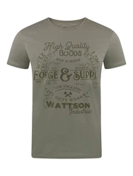 riverso Herren T-Shirt RIVLeon Rundhals O-Neck Kurzarm Tee Shirt Regular Fit Dunkelgrün/Grün/Khaki