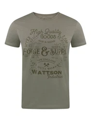 riverso Herren T-Shirt RIVLeon Rundhals O-Neck Kurzarm Tee Shirt Regular Fit Dunkelgrün/Grün/Khaki