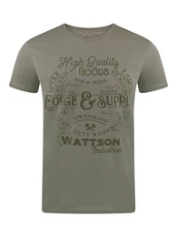 T-Shirt Herren Printshirt RIVLeon Regular Fit (1-tlg) Kurzarm Tee Shirt mit Rundhalsausschnitt aus 100% Baumwolle