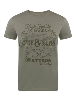 riverso Herren T-Shirt RIVLeon Rundhals O-Neck Kurzarm Tee Shirt Regular Fit Dunkelgrün/Grün/Khaki