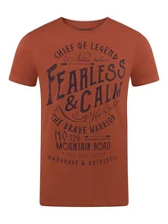 riverso Herren T-Shirt RIVLeon Rundhals O-Neck Kurzarm Tee Shirt Regular Fit Rot/Orange