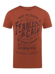 riverso Herren T-Shirt RIVLeon Rundhals O-Neck Kurzarm Tee Shirt Regular Fit Rot/Orange