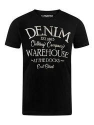 riverso Herren T-Shirt RIVLeon Rundhals O-Neck Kurzarm Tee Shirt Regular Fit Schwarz (QJD)