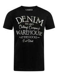 T-Shirt Herren Printshirt RIVLeon Regular Fit (1-tlg) Kurzarm Tee Shirt mit Rundhalsausschnitt aus 100% Baumwolle