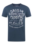 riverso Herren T-Shirt RIVLeon Rundhals O-Neck Kurzarm Tee Shirt Regular Fit Dunkelblau
