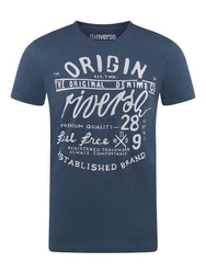riverso Herren T-Shirt RIVLeon Rundhals O-Neck Kurzarm Tee Shirt Regular Fit Dunkelblau
