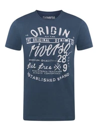 T-Shirt Herren Printshirt RIVLeon Regular Fit (1-tlg) Kurzarm Tee Shirt mit Rundhalsausschnitt aus 100% Baumwolle