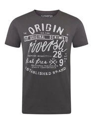 riverso Herren T-Shirt RIVLeon Rundhals O-Neck Kurzarm Tee Shirt Regular Fit Dunkelgrau/Grau