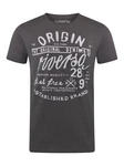 riverso Herren T-Shirt RIVLeon Rundhals O-Neck Kurzarm Tee Shirt Regular Fit Dunkelgrau/Grau
