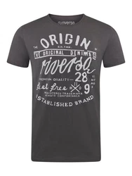 riverso Herren T-Shirt RIVLeon Rundhals O-Neck Kurzarm Tee Shirt Regular Fit Dunkelgrau/Grau